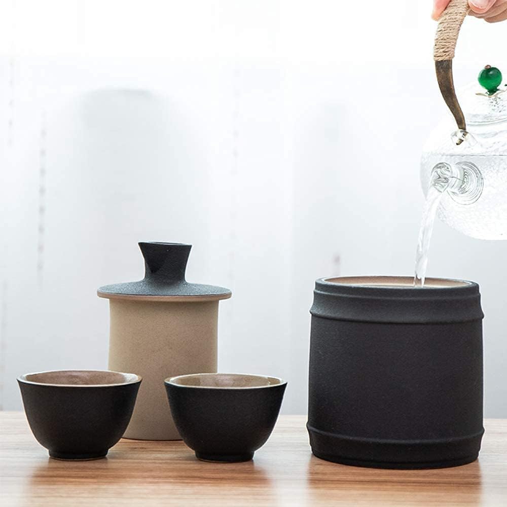 Sake Set Sake Cup Set Tea Pots, Sake Set, 4 Pieces Quaint Ceramics Wine Glasses Set, Include 12 oz Sake Pot, 2.8 oz Sake Cups, for Cold/Warm/Shochu/Tea