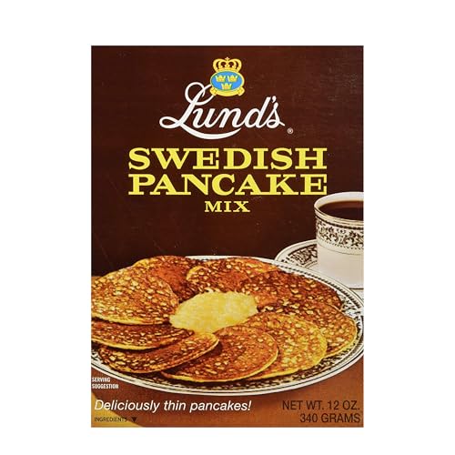 Lund’s Swedish Pancake Mix, Deliciously Thin & Light Pancakes, 12 oz, Traditional Scandinavian Recipe - Easy Mix for Breakfast or Brunch