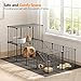 HOOBRO Guinea Pig Cage with Waterproof Mat, 24 Panels Small Animal Playpen, Rabbit Cage, Bunny Cage, Chicken Cage, Pet Playpen, Indoor Outdoor Yard Fence, 57 x 31.5 x 23.6 Inches, Black BK03PP03