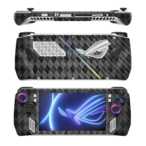 Image of MightySkins Carbon Fiber Skin Compatible with Asus ROG Ally - Black Argyle | Protective, Durable Textured Carbon Fiber Finish | Easy to Apply