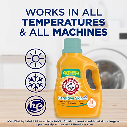 Arm & Hammer Sensitive Skin Plus Fresh Scent, 105 Loads Liquid Laundry Detergent, 105 Fl Oz #TOP6