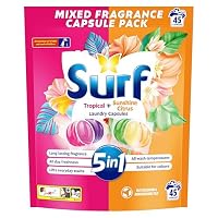 Surf 5-in-1 Tropical + Sunshine Citrus Mixed Pack Laundry Capsules 45 capsules