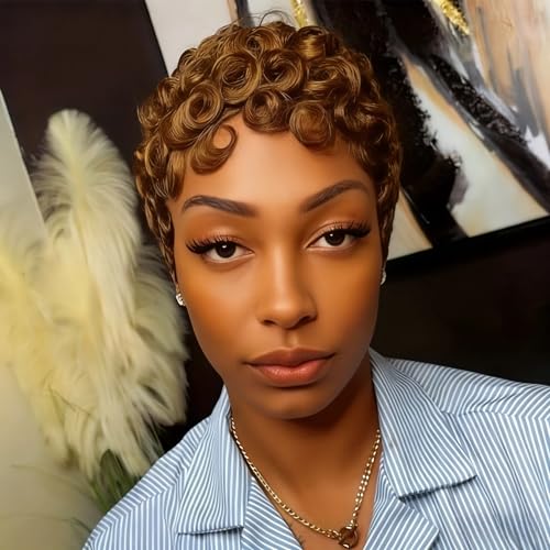 showreal Pixie Cut Wigs Human Hair for Black Women Short