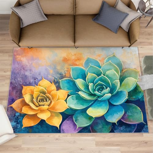 Tapis de sol decoration interieure fleurs aquarelles de qualité supérieure - 2