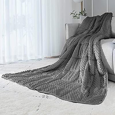 ALANSMA Reversible Weighted Blanket for All Season, Luxury Velvet, Warm and Cool, Adult 15Lb Grey Weighted Blanket, Enjoy Sleeping Anywhere(Grey,60"x80" 15lbs)