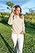 Arach&Cloz Womens Sweaters 2023 Trendy Ruffle Crew Neck long Sleeve Button Down Casual Knit Pullover Fall Clothes Tops(Apricot,L)