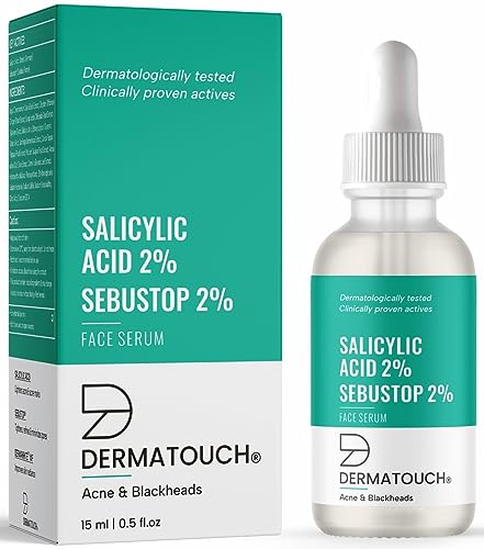 Image of DERMATOUCH Salicylic Acid 2% w /w Sebustop 2% Face Serum | For Acne & Blackheads | Specially for Acne-prone & Oily Skin | 15ml