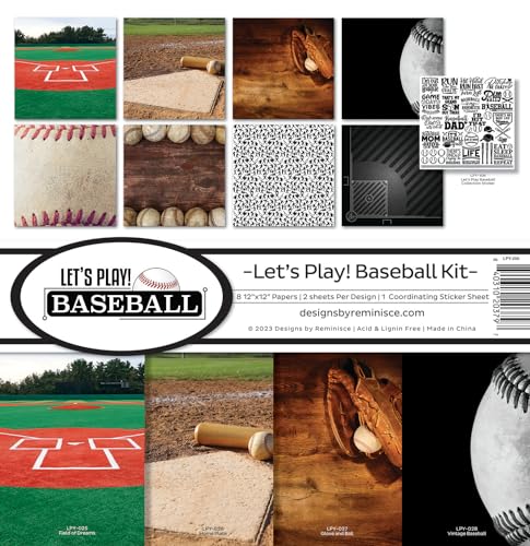 Kit Reminisce Let's Play Baseball 12x12 pour scrapbooking thématique