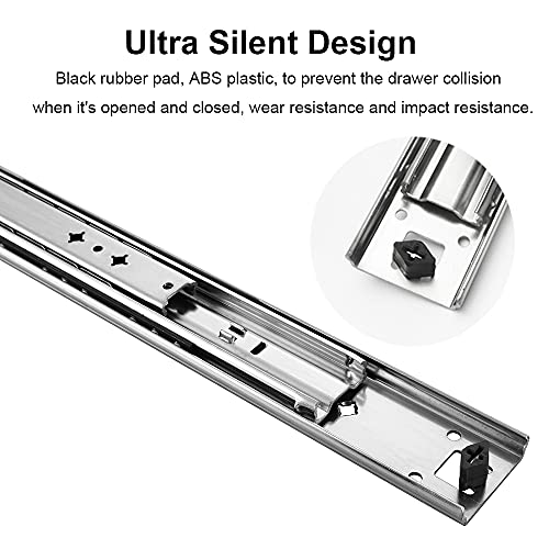 Betesy Hardware 1 Pair Of 20 Inch Heavy Duty Drawer Slides 250 Lb Full Extension Side Mount Ball Bearing Drawer Rails #TOP5
