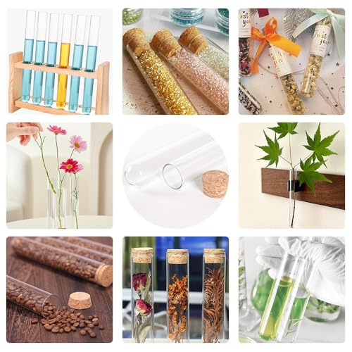 JIADEXIN 15 Stück Transparent Reagenzgläser - Reagenzglas mit Korken Reagenzgläser Kunststoff Reagenzglas Vase für DIY, Labor, Heim und Partydekoration, 12x75mm(4ml)