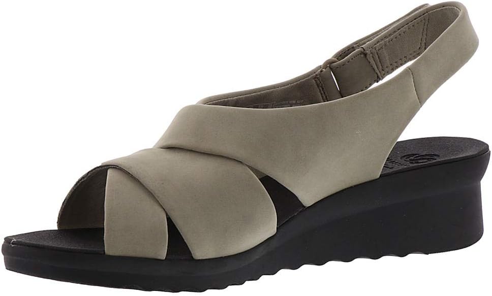 Clarks Women's Caddell Petal Platform, Sand Synthetic Nubuck, 10 Medium US