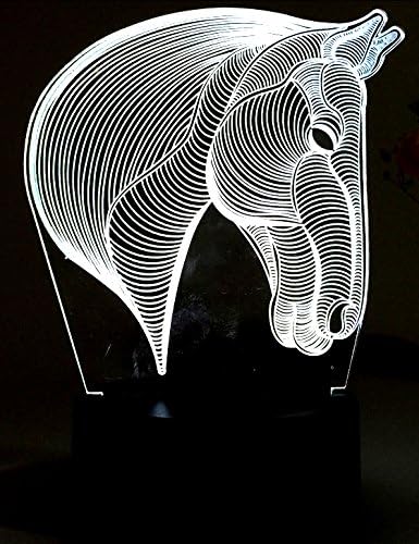 Lightingsky 3D Table Lamp Touch Control 7 Colors Night Light USB Desk Lighitng (Horse Heard)
