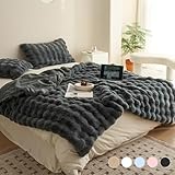 VERILADY 毛布 ふわとろ毛布 ふわもこ毛布 ブランケット 柔らかく肌触 ふわふわ モコモコ 冷え対策 洗える おしゃれ 静電気防止 暖かい 厚手 冬用(160x200,ブルーグレー)
