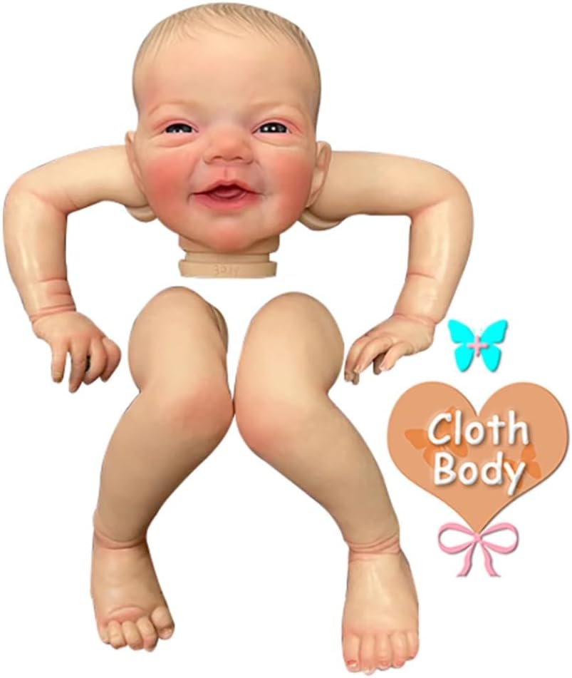20 inch Handmade Newborn Baby Reborn Doll Kit Baby Soft Touch Already Painted Unfinished Doll Part (Brown Eyes)