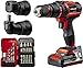 Einhell Akku-Bohrschrauber TE-CD 18/45 3X-Li+22 Power X-Change (18 V, 45 Nm, Winkelaufsatz, Exzenter Aufsatz, 22-tlg. Bitset, 2,0 Ah-Akku, Ladegerät + E-Box)