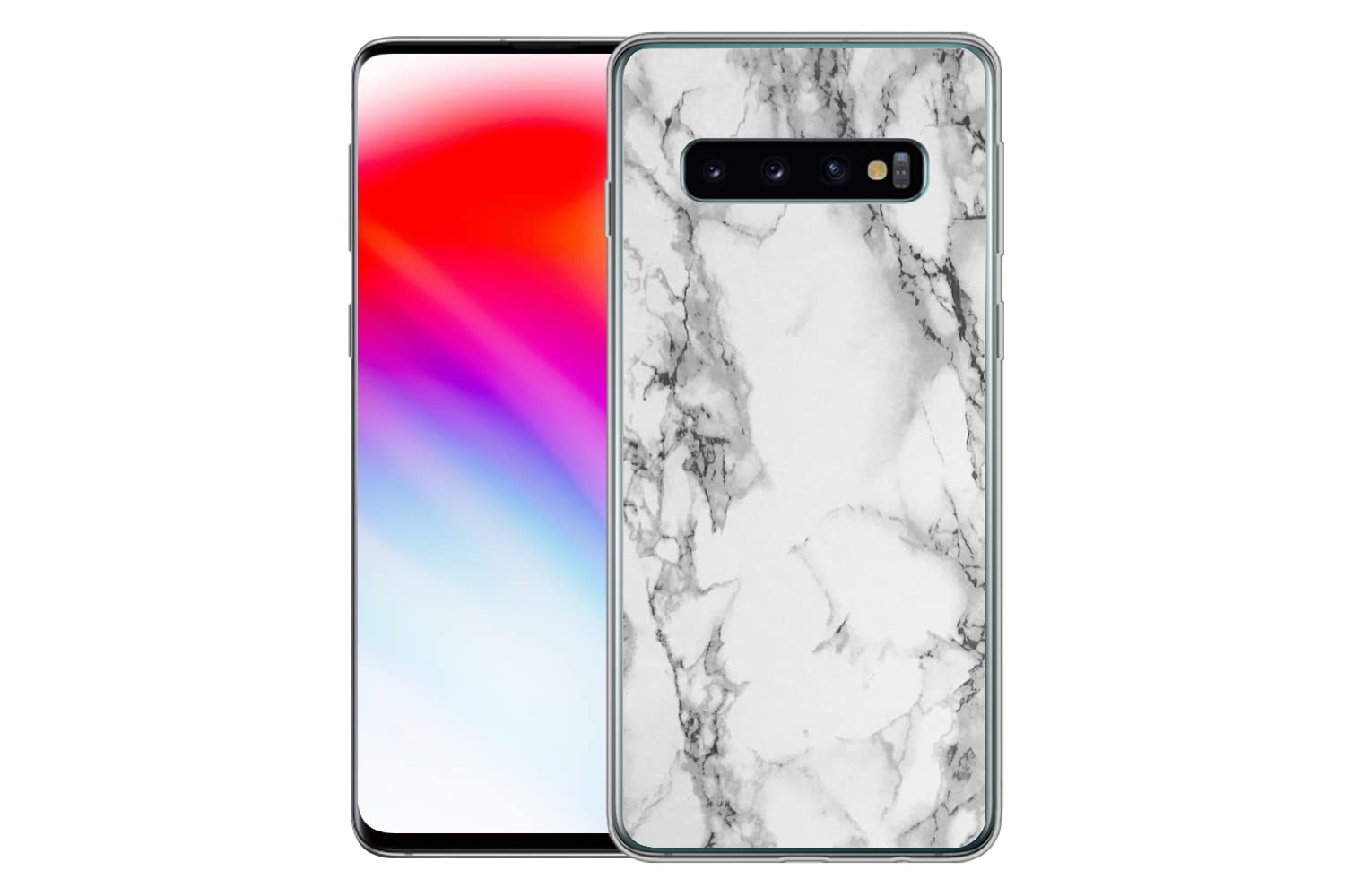 Funda para Samsung Galaxy S10 - Mármol - Piedra - Blanco - Gris - Negro - Aspecto de mármol - Funda de Silicona/Funda Blanda para teléfono móvil