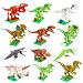M SANMERSEN Dinosaur Building Blocks, 12 PCS Kids Mini Dinosaur Figures Bricks Toys for Boys Girls Birthday/Christmas Party Favors