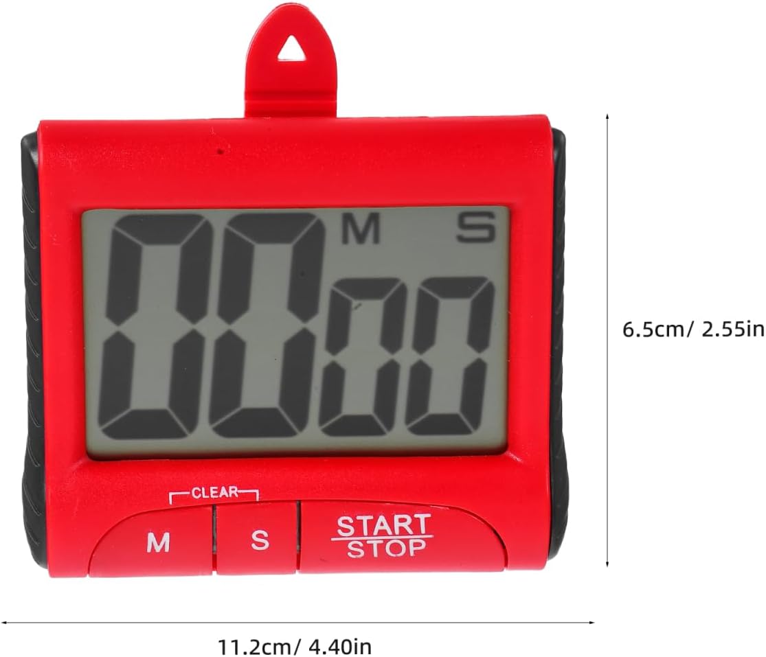 Garneck Red Digital Kitchen Timer with Large LCD Display Loud Alarm Magnetic Back and Easy Operation for Cooking Baking Games and Time Management image 5