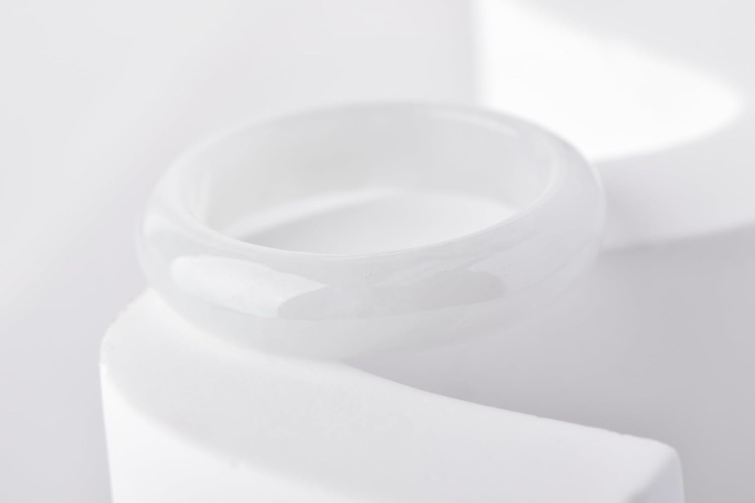 Natural Jade Real Jadeite Lvory or Blue or Deep Green Jadeite Ring with Floating Patterns Good Luck Fengshui Jewelry Jade Gemstone Gift for Women Men Unisex with Gift Box - Image 4