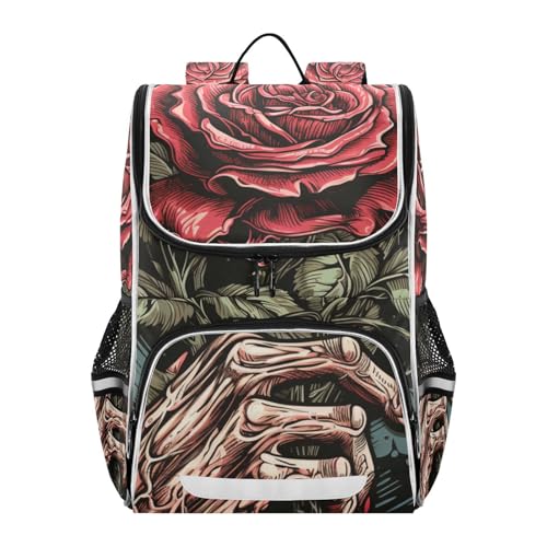 Mochila de viaje con esqueleto de rosa ideal para las escapadas de fin de semana