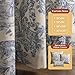 Maison d' Hermine Curtains for Living Room 100% Cotton 96 inch Length One Panel Light Filtering Toile Curtains for Bedroom Windows with Rod and Loop Pockets Drapes (The Miller Blue, 50