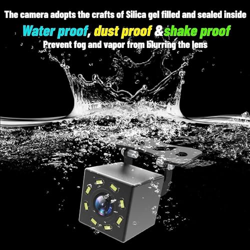 Rückfahrkamera, Auto-mobil Rückfahrkamera mit Ultra HD 8LED Nachtsicht, 170 ° Blickwinkel, wasserdicht, 12V Universal für PKW/LKW/SUV/RV/Pickup/Vans Kennzeichenhalterung