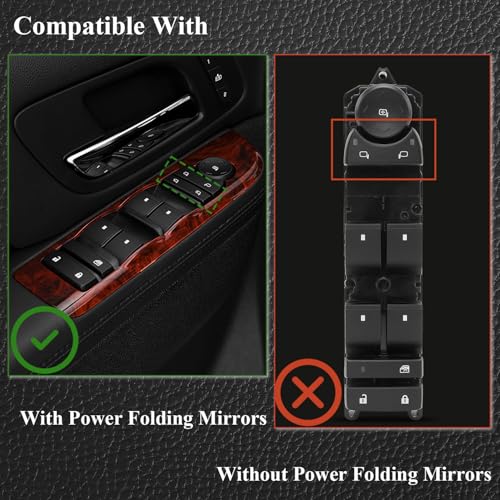 15093440 Front Driver Side Master Power Window Switch Fits for 2007-2013 Chevy Silverado/GMC Sierra 1500 2500 HD/3500 HD Suburban 2500 Avalanche Tahoe Yukon XL, for Cadillac Escalade ESV EXT 2009-2013 by TINJO - Image 4