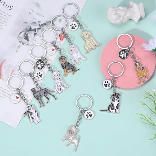 WEWAYSMILE Welpe Schlüsselanhänger, Hunde Schlüsselanhänger, Niedlicher Welpe-Schlüsselanhänger, Für Dekor Auto Schlüsselanhänger Tag Personalisierte Geschenk, Länge: 4.06 Zoll/10.3 cm