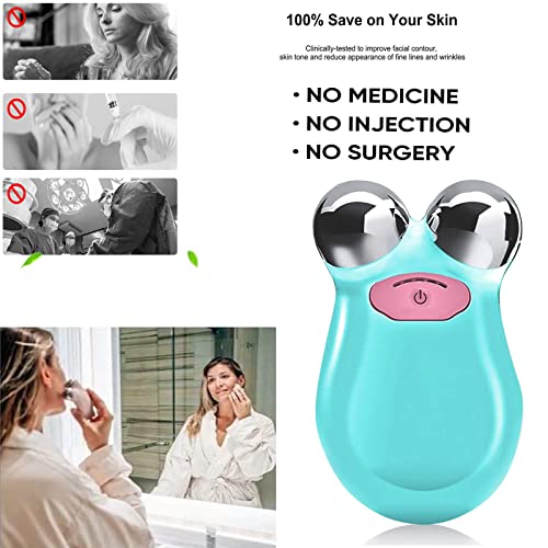 Microcurrent Face Device Roller, Lift The Face And Tighten The Skin, Usb Mini Microcurrent Face Lift Skin Tightening Rejuvenation Spa For Facial Wrinkle Remover Toning Device (Blue) #TOP4