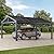 Sunjoy Carport 14 ft. x 20 ft. Outdoor Gazebo Heavy Duty Garage Car Shelter with Brown Powder-Coated Steel Roof/Black Frame and 2 Ceiling Hooks by AutoCove