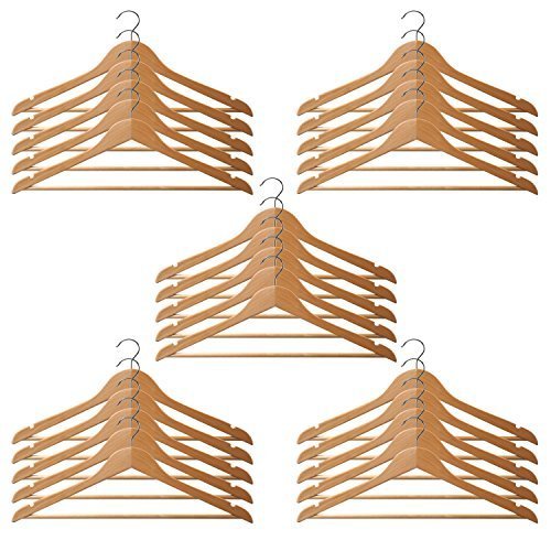 Filstraw Continous Promtion!!!Premium Wooden Hangers Wood Suit Hangers (20 Pack) - Premium Quality Wooden Coat Hangers - Strong and Durable Suit Hangers - Natural