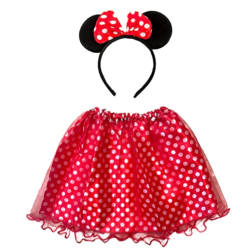 Carnavalife Disfraz Minnie Mouse Niña, Diadema Minnie y Tutu Falda Minnie Mouse Niña para...