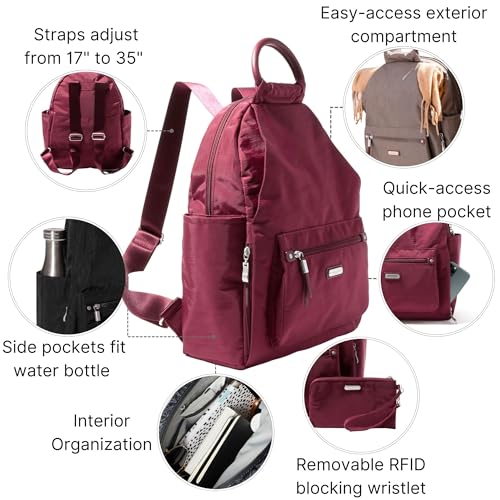 Baggallini All Day Backpack with RFID Phone Wristlet - Lightweight Travel Backpack for Women3