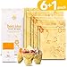 Produktbild GREENZLA wiederverwendbar bienenwachstuch wachstücher für Lebensmittel (6er Pack) mit Bonus Bienenwachs Nachfüllbar - Bio Baumwollwickel- Set mit 2 kleinen, 2 mittleren und 2 großen Beeswax Wrap