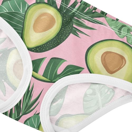 Wusikd Avocado Girls' Underwear Cotton Tropical Leaves Pink Girls Briefs Soft Toddler Underwear 2T4