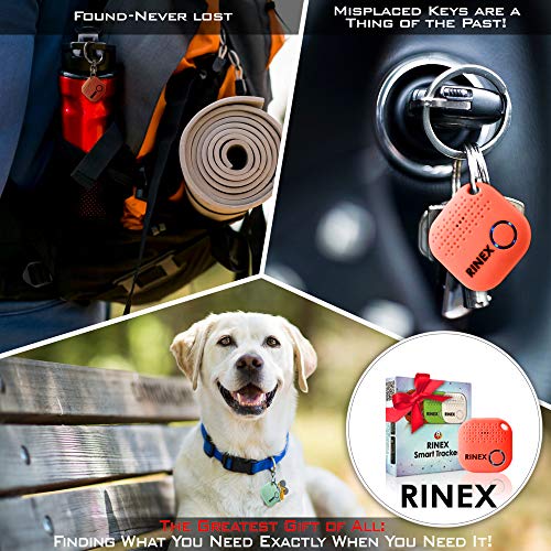 Bluetooth Key Finder – Key Locator Device With App, Siri Compatibility, & Extra Battery – Anti-Lost Gps Keychain Tracker Device For Phone, Luggage, Backpack, & Wallet – Tracking Chip Tags By Rinex #TOP6