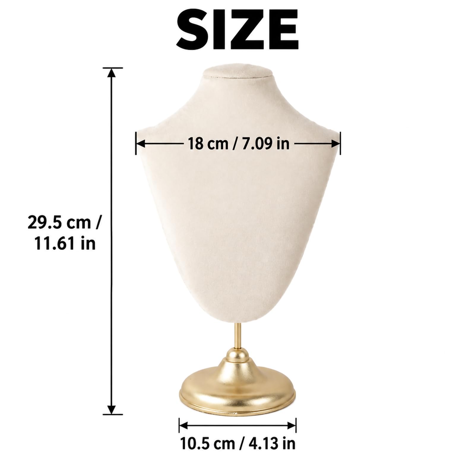 de collier recouvert de tissu pour présentation, Beige