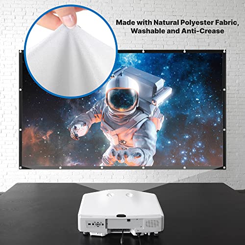 Pyle Foldable Portable Projector Screen - 120" 16:9 Hd 4K Lightweight Indoor Outdoor Anti-Crease Movie Projection Display - For Home Theater, Party, Office, Classroom #TOP3