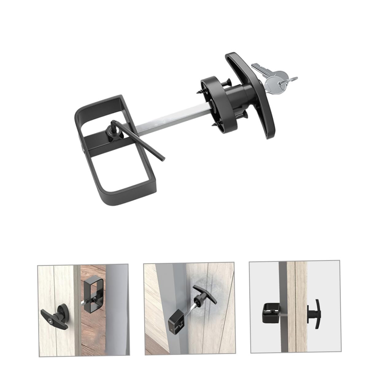 Abaodam 1Set Serratura T con Maniglia Scorrevole per Set Serratura e Sicura Facile Installazione per Garage e Cancelli Design e Versatile
