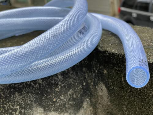 High Pressure Braided Clear Flexible Industrial Pvc Tubing 3/4"Id-10Ft, Heavy Duty Uv Chemical Resistant Vinyl Hose Water #TOP3