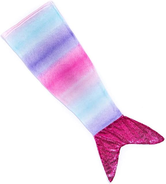 DGI Kids Warm Mermaid Tail Cozy Blanket Soft Warm Plush Fleece Sleeping Bag Snuggle Blanket All Season for Girls Toddler (9468 Ombre Unreversed Sequin 2)