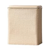 Lamont Home Carter Upright Wicker Laundry Hamper with Coordinating Padded Vinyl Lid, Linen