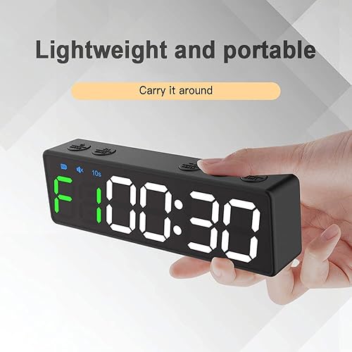 Miniatura 3 de Cronómetro de gimnasio, mini temporizador de gimnasio, cronómetro recargable, reloj portátil de cuenta regresivahacia arriba con parte trasera