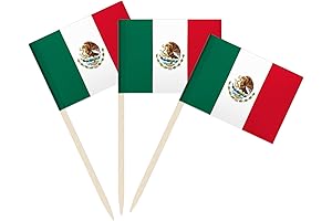 100 Pack Mexico Mini Toothpick Flags