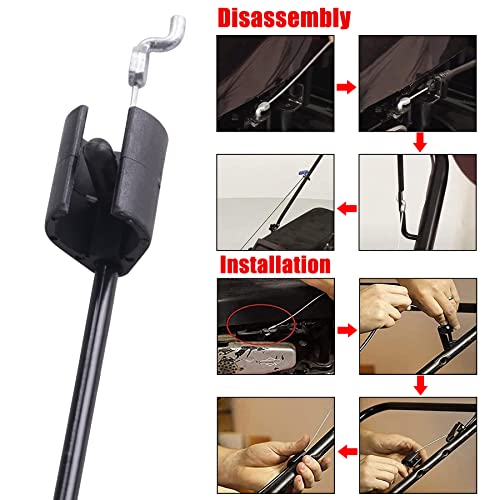 Oraevy 532183281 183281 Lawn Mower Engine Zone Control Cable Compatible With Poulan Roper Husqvarna Craftsman Weed Eater Walk-Behind Craftsman Lawnmower Parts Model 917 Briggs Stratton (2Pack) #TOP4