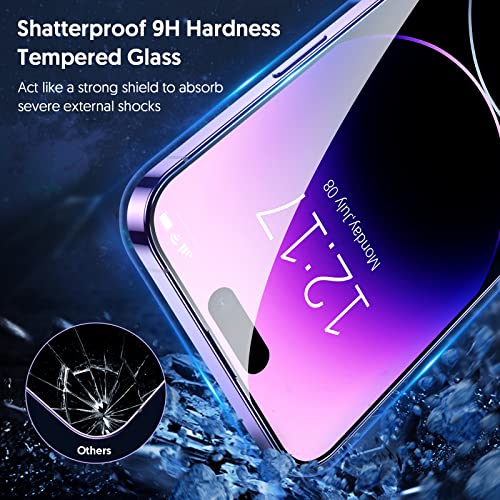 Image of Fotbor for [3+3 Pack] iPhone 14 Pro Max Screen Protector with Camera Lens Protector, 9H Shatterproof Tempered Glass Film with Easy Installation Frame, HD Clear Sensitive Full Coverage 6.7 Inch