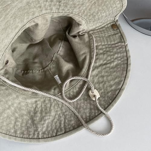 Chapéu de sol de pesca de balde lavado - boné de proteção UV de algodão de aba larga para verão e pr