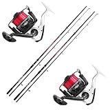Kit de pesca surfcasting 2 cañas Kolpo Faratica 2 secciones 300 g + 2 carretes Surfcasting Kolpo Talent 7000