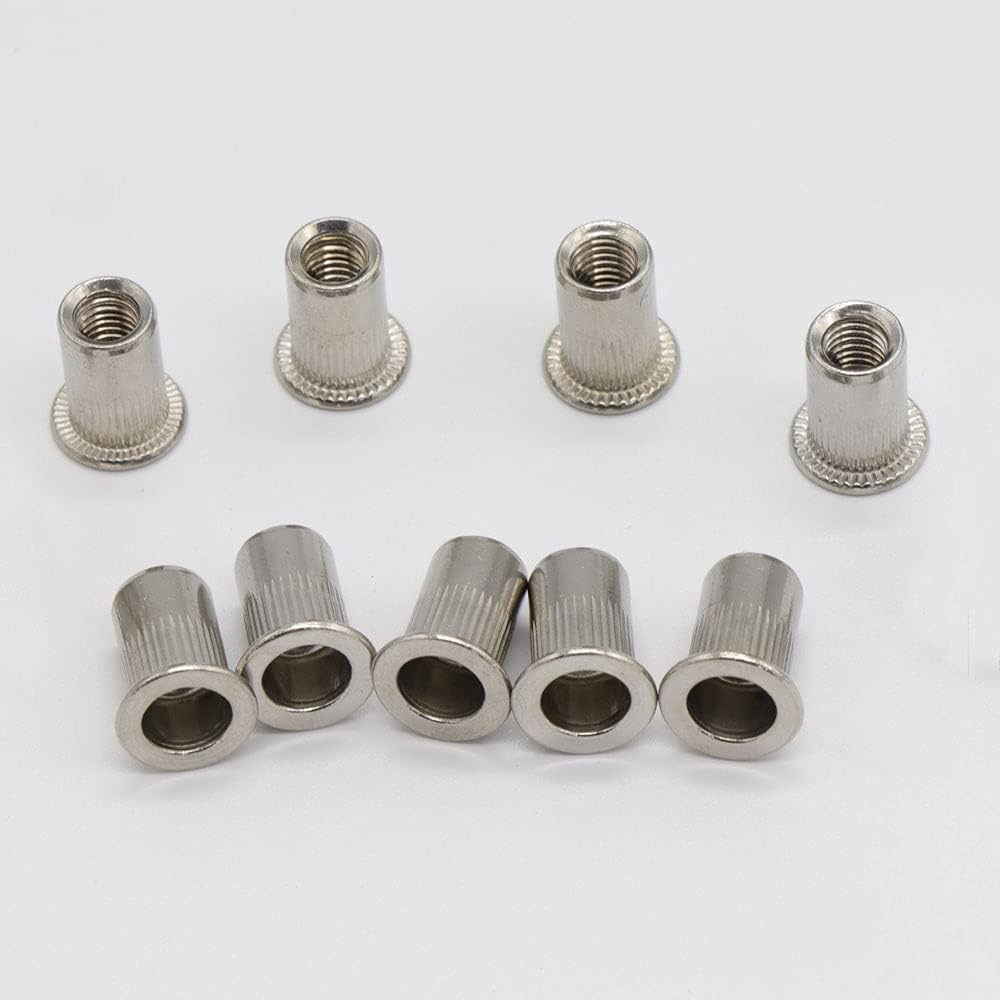 Rivet Nuts,Insert Nuts,Socket NutsThreaded Inserts50 Pcs/lot Stainless Steel Rivets Nuts Insert Flat Head Threaded Nut Sert Cap for Riveter Riveting Nut Rivet Nuts (Color : M4) ( Color : M6 , Size : O