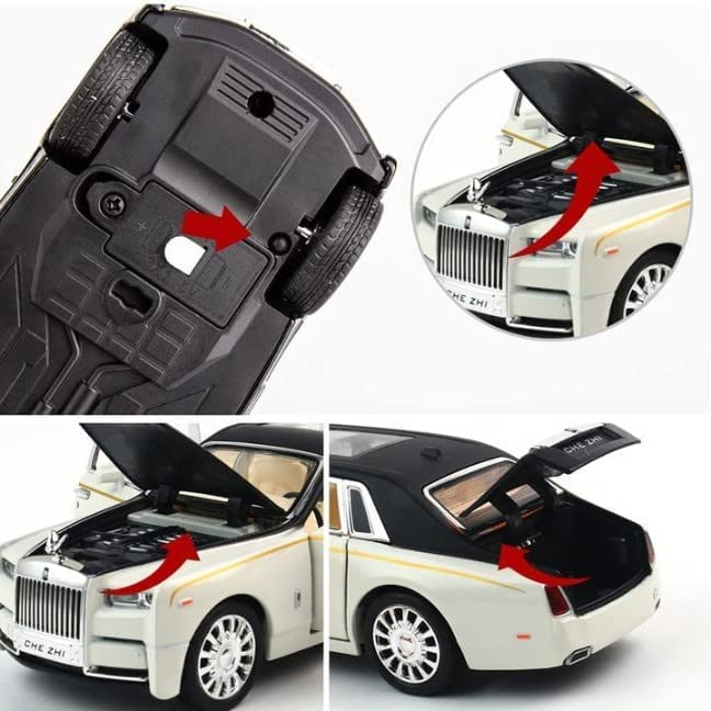 Image of Alokik Enterprise 1:32 Rolls-Royce Phantom Model Car, Zinc Alloy Pull Back Toy car with Sound and Light for Kids Boy Girl Gift 【Colors as Per Stock】